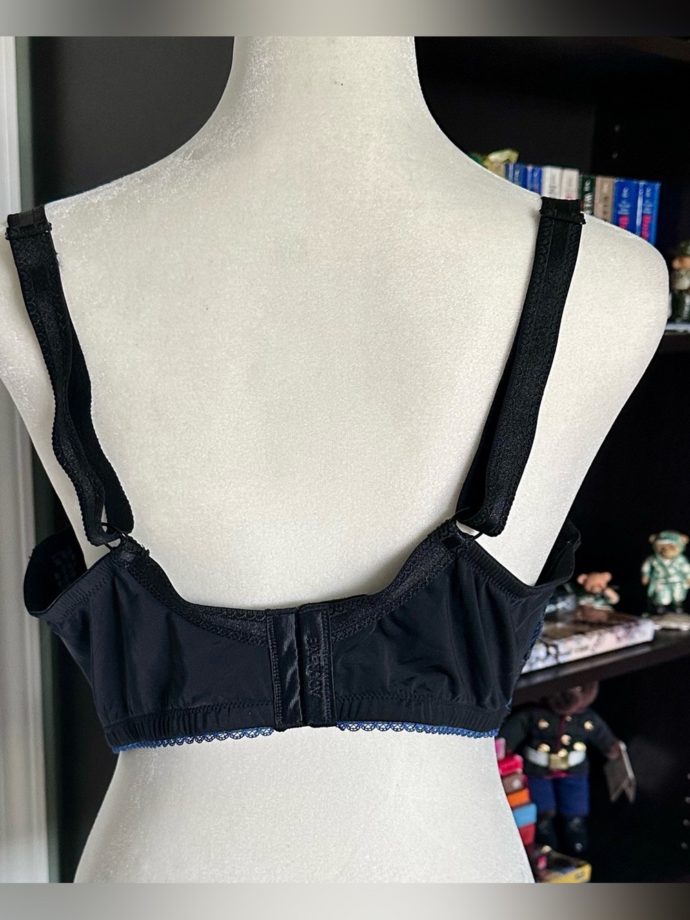 NWT Adore Me 42G Full Coverage Underwire Lace Bra Black & Blue Floral - Picture 6 of 12